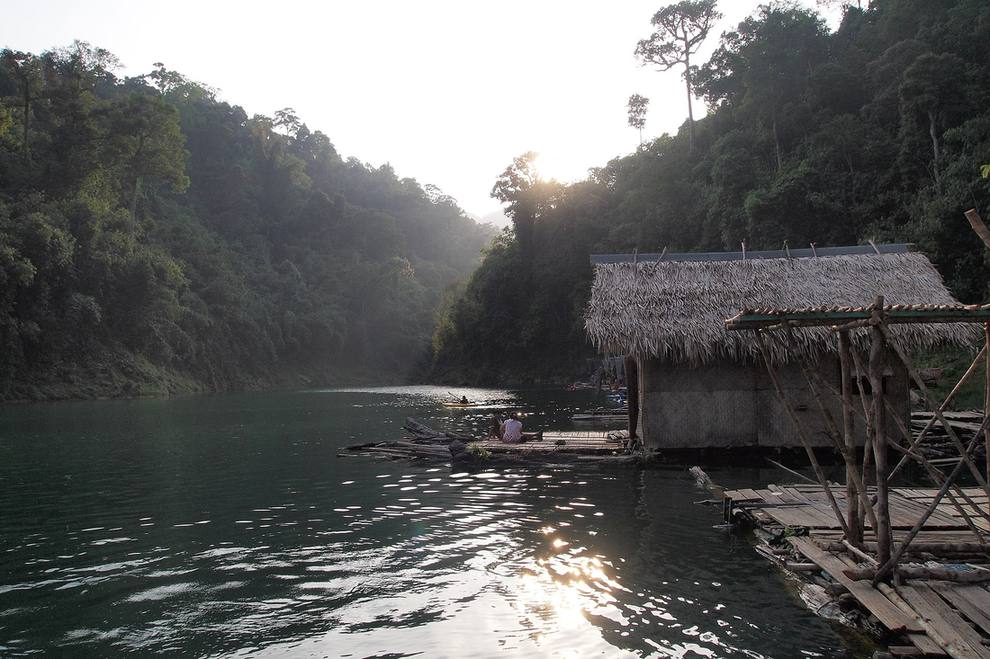 Cheow Lan Lake Khao Sok Thailand floating eco-lodge — book Khao Sok eco-stays via IMPT